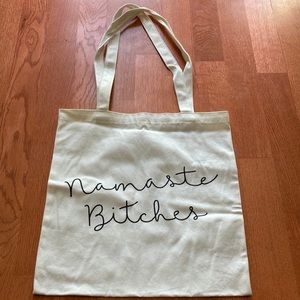 Namaste bitches tote bag